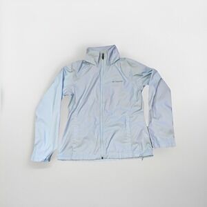 Columbia Windbreaker Jacket‎ Women's Medium Blue Zip Up Collared